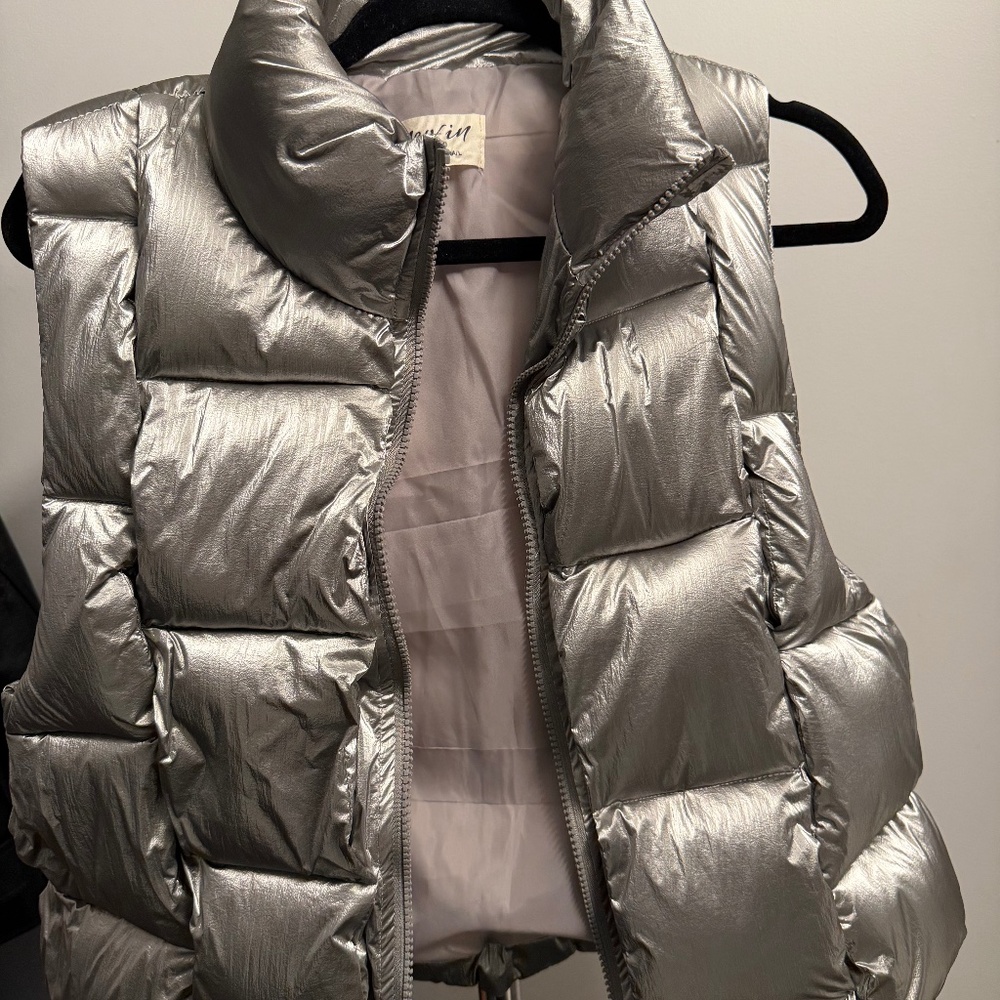 Silver Puffer Vest